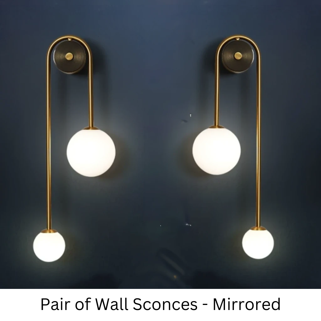 Glass Shade Wall Sconce Light with Brass-Finish Metal Frame for Hallway, Bedroom, Living Room & Bathroom Lighting