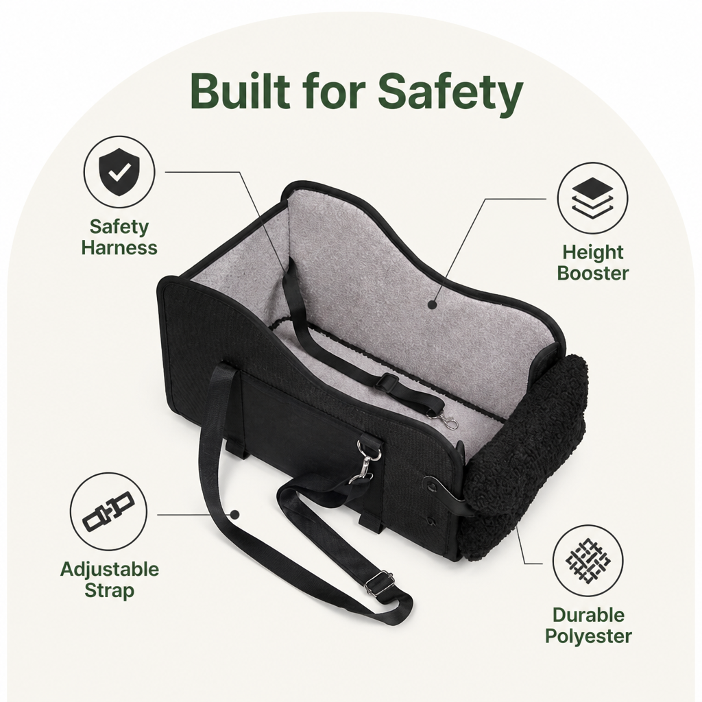 Ortekor Adjustable Height & Safety Harness Car Booster Seat