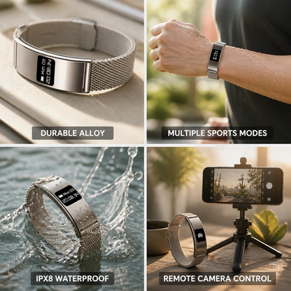 Bracelet connecté étanche IPX8 en alliage de zinc