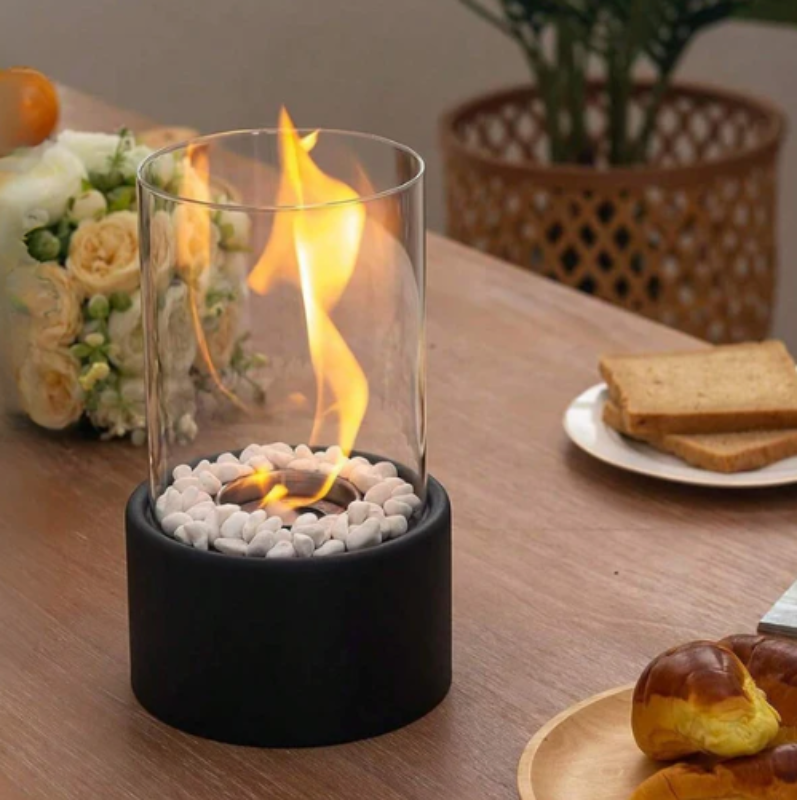 Tabletop Oil Lamp with Glass Chimney – Real Flame Ambient Lighting for Dinner Parties, Patios & Home Decor