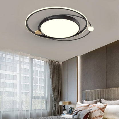 LED Ceiling Light Flush Mount Round Modern Circle Fixture Black White Gold 3000K 5000K for Bedroom Living Room Kitchen