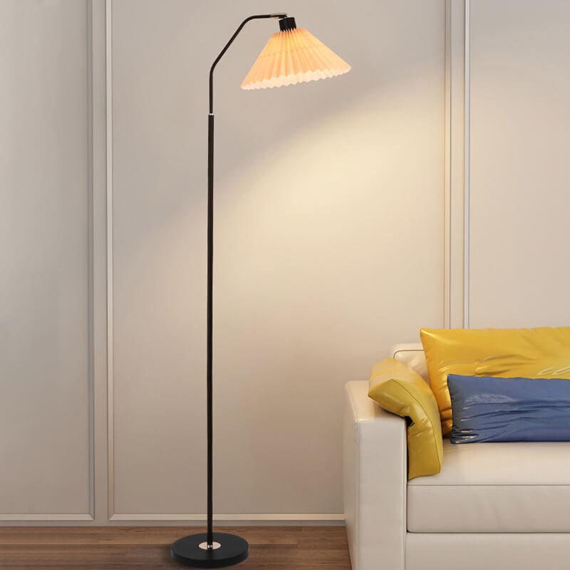 Tall Standing Lamp with Fabric Shade 59 in Adjustable 3-Color Temperature Plug-in Light for Living Room Bedroom Corner Reading Scandinavian