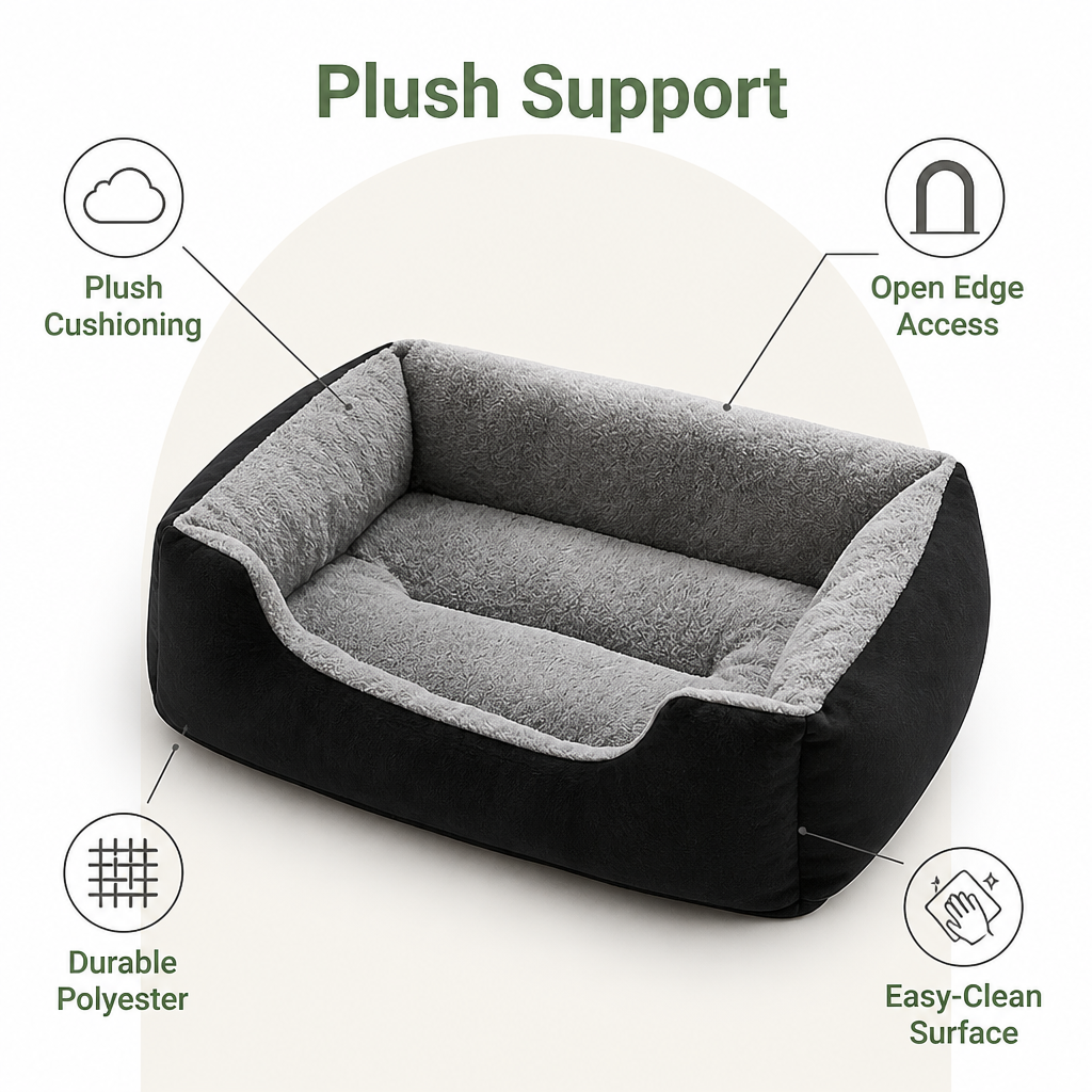 Ortekor Plush Mattress-Style & Easy-Clean Polyester Pet Bed (Indoor/Outdoor)