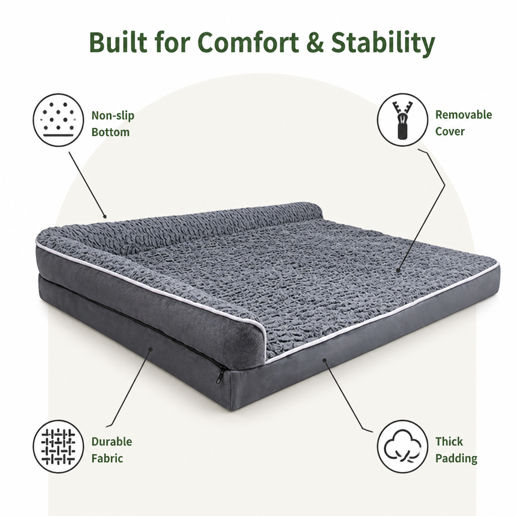 Ortekor Non-Slip & Removable Cover Dog Sofa Bed