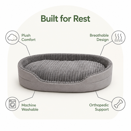 Ortekor Thickened Orthopedic & Breathable Plush Dog Bed (Removable Cover)