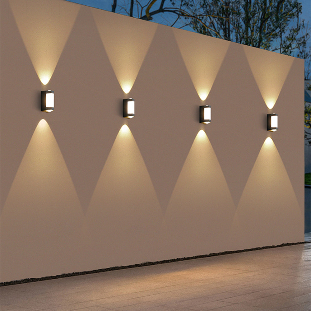 Outdoor Sconce Fixture 10.6 in Black Waterproof Bidirectional Beam for Exterior Walls Entrance Porch Garden Pathway Architectural Accent IP6