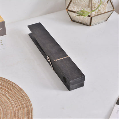 Oversized Wooden Clothespin Wall Hook for Towels & Clothes - Rustic Bathroom Organizer with Adhesive Backing - No Drill Installation