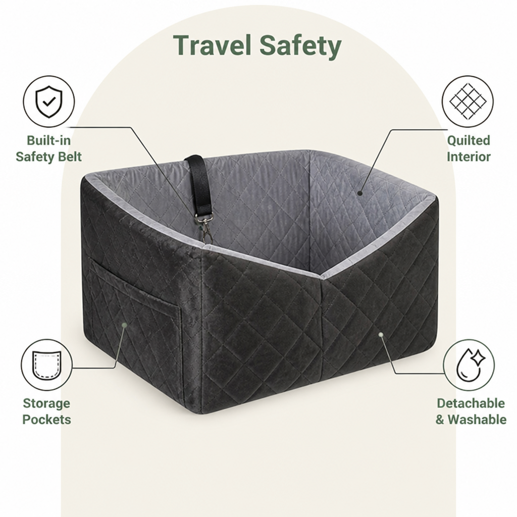 Siège auto rehausseur Ortekor avec ceinture de sécurité amovible et lavable