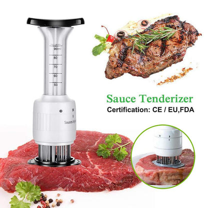 Kit seringue à marinade avec aiguilles pour barbecue, dinde et poitrine de bœuf - Acier inoxydable