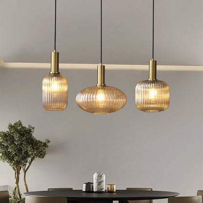 Glass Shade Hanging Light Fixture Adjustable 59-Inch Cord Kitchen Island Dining Room Ceiling Lamp E26 Socket Modern Drop Lighting for Counte