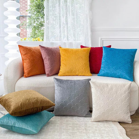 Housse de coussin Cove Velvet Shell - Velours doux, design côtier