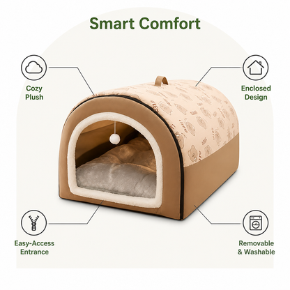 Ortekor Ultra-Large Semi-Enclosed Dog House (Removable & Washable)