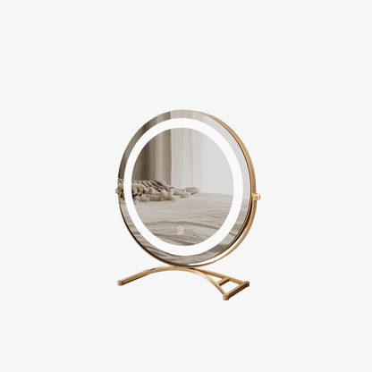 Lighted Vanity Mirror with 360 Degree Rotation, LED Makeup Mirror with Lights, Rechargeable Cordless Desk Mirror