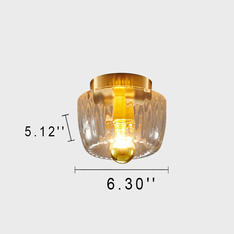 Hardwired Ceiling Light 6.3 Inch Gold Finish for Bedroom Living Room Hallway Bathroom Compact Wall Mount E14 E12 Base Compatible with LED In
