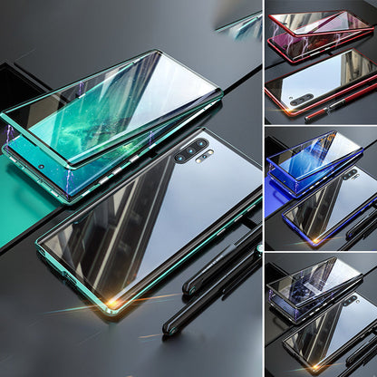 Coque de téléphone magnétique en verre trempé pour Samsung Galaxy avec protection double face et fermeture autobloquante