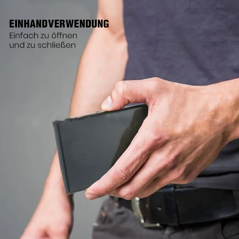 Slim Metal Card Holder with RFID Blocking Technology for Credit Cards & Cash