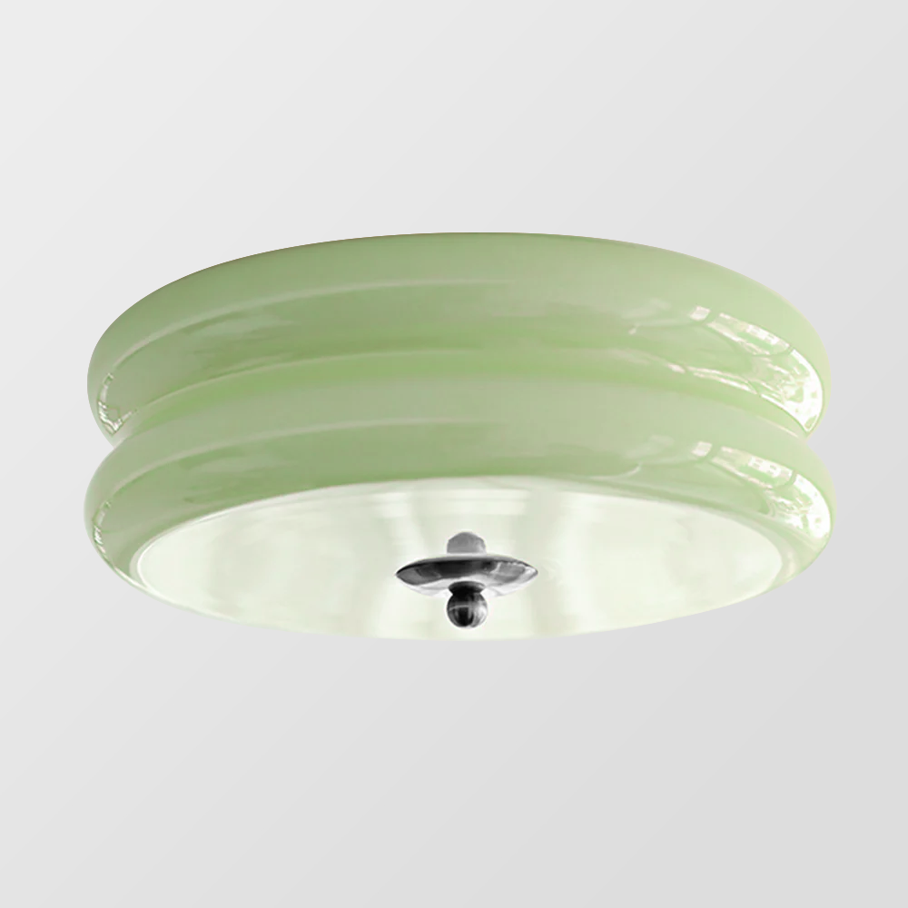 Plafonnier LED encastré rond avec 3 températures de couleur, verre et métal, 5 po de hauteur, pour chambre, salle à manger, cuisine, interrupteur Kelvin réglable
