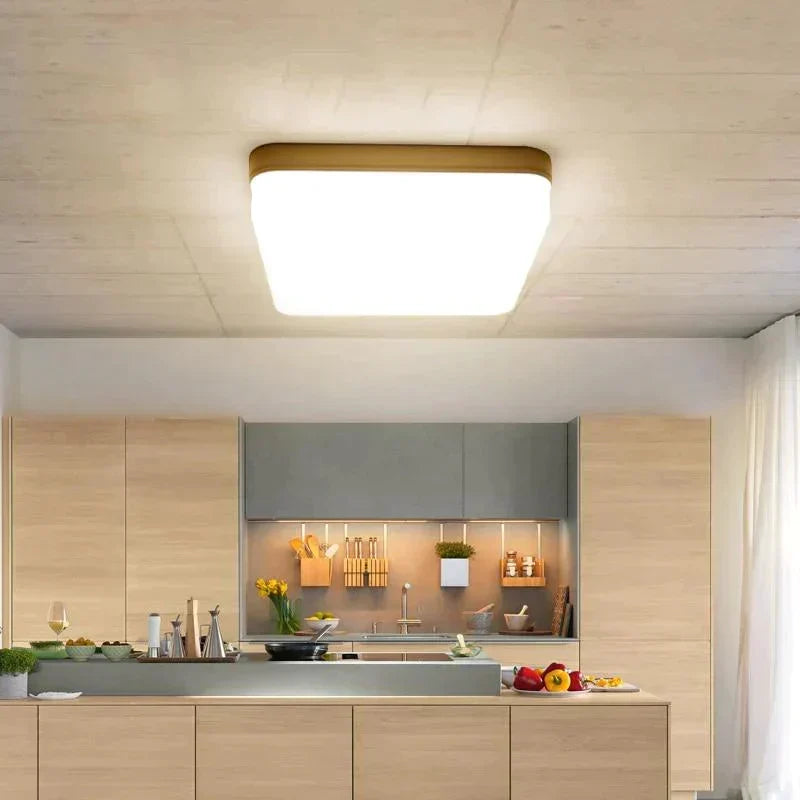 Low-Profile Square Flush-Mount LED Ceiling Light – Slim ABS Panel for Kitchen, Bedroom, Hallway & Office – 18W to 48W – Warm or Cool White