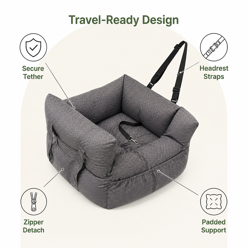 Ortekor Breathable Polyester Travel Carrier (Safety Hook & Car Seat Fit)