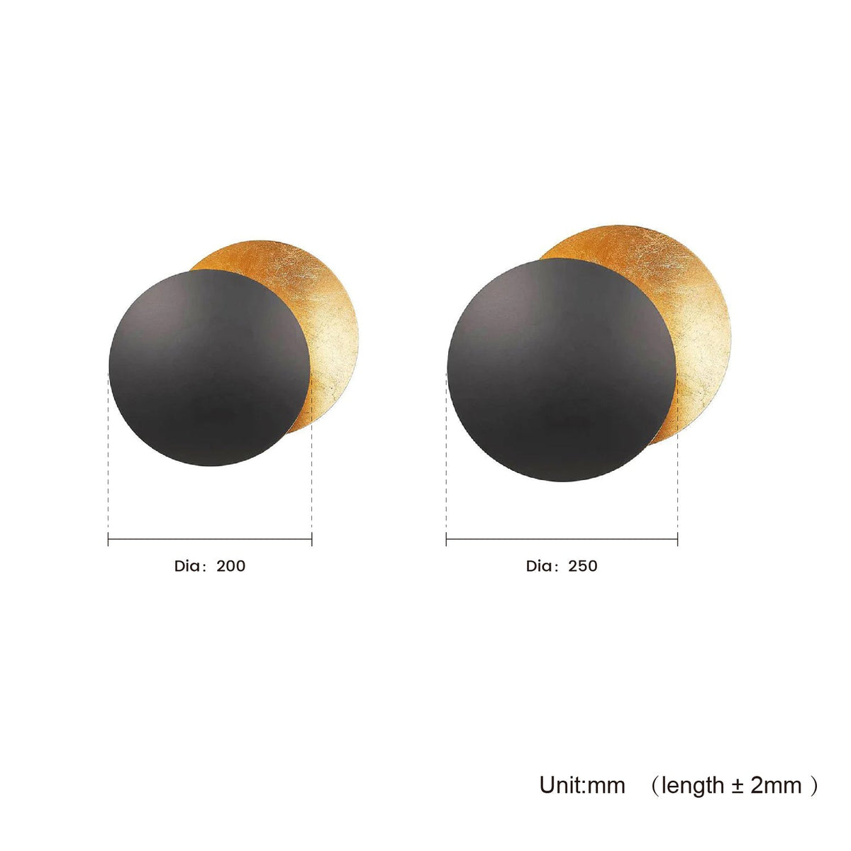 Rotating LED Wall Sconce Light Fixture – 9 in Aluminum Disc Lamp for Bedrooms, Hallways & Accent Lighting | Gold White Copper Black