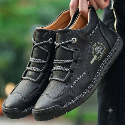 Supportive Leather Boots for Men with Cushioned Arch Support & Slip-Resistant Outsole for Everyday Comfort & Travel