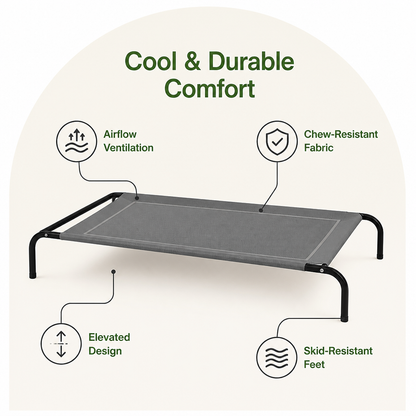 Ortekor Elevated Cooling & Chew-Resistant Dog Bed
