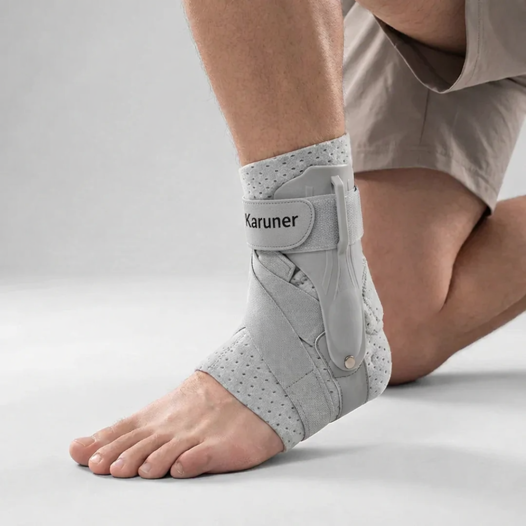 Chevillère réglable avec sangles de compression pour le sport et la récupération – Stabilisateur respirant pour la course, le basketball et le football
