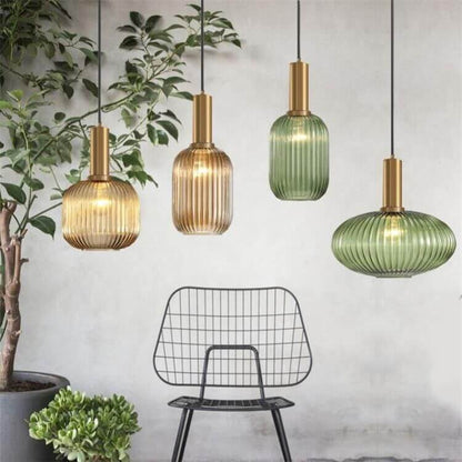 Glass Shade Hanging Light Fixture Adjustable 59-Inch Cord Kitchen Island Dining Room Ceiling Lamp E26 Socket Modern Drop Lighting for Counte