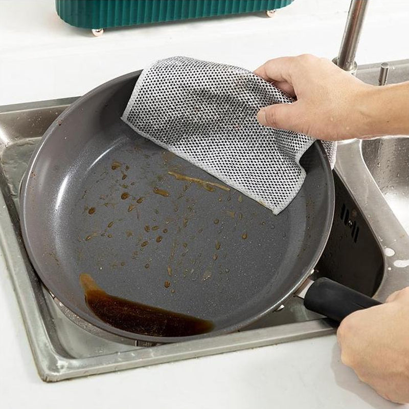 Stainless Steel Scouring Pads for Cast Iron Skillets Griddles Ovens Cookware 8×8 Inch Reusable Non-Scratch Wire Mesh Scrubber for Home Resta