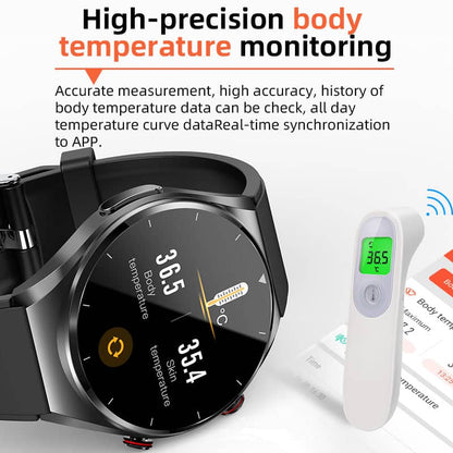 Health Monitoring Smartwatch with ECG, Blood Pressure, Glucose Tracking & Heart Rate Analysis for iOS & Android