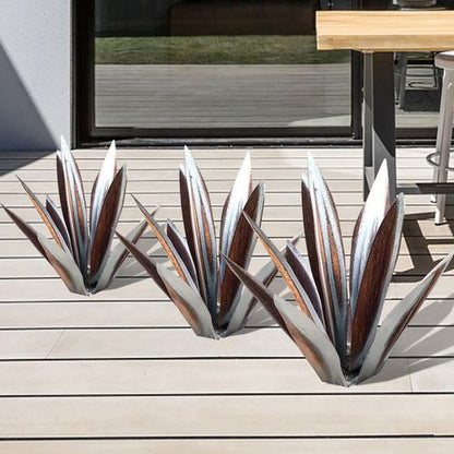 Metal Succulent Sculpture Weather-Resistant Agave Yard Art for Gardens Patios Desert Landscaping Indoor Outdoor Accent Rustic Handcrafted Ir