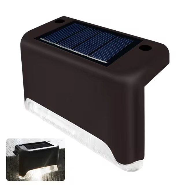 Solar Deck Lights Outdoor Waterproof LED Step Lights for Patio Stairs Fence Pathway Garden Wireless Wall Mount Warm Glow 5-Pack