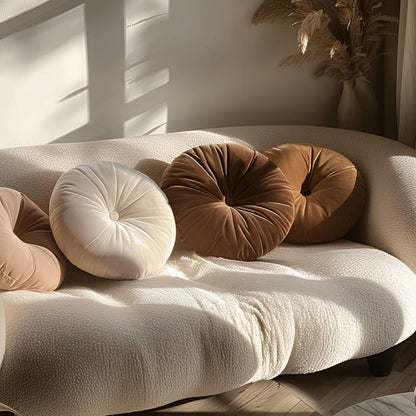 Pavo Plush Cushion - Pumpkin Shape, Soft Polyester