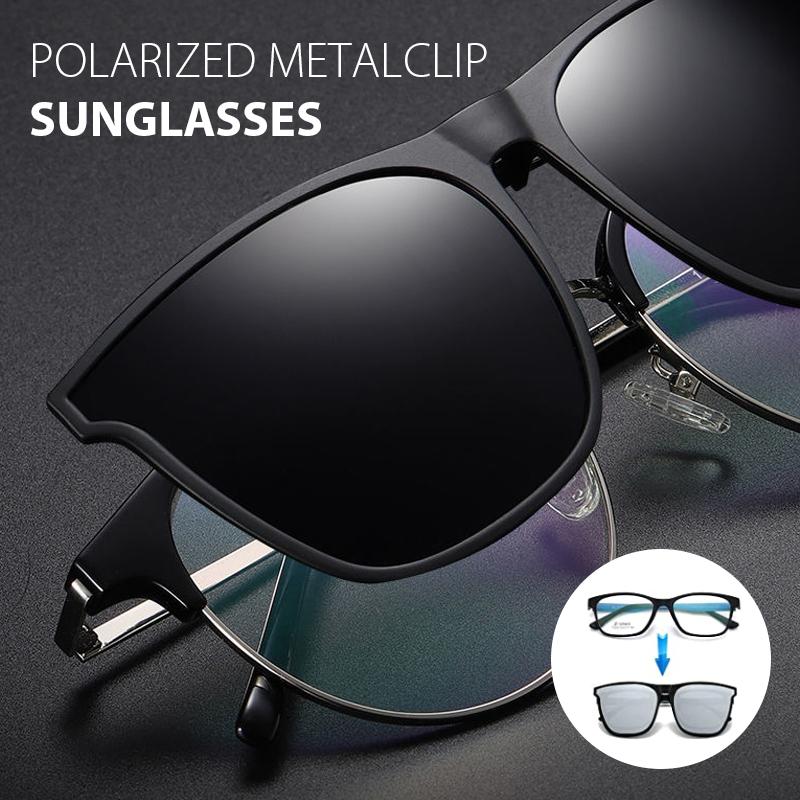 Polarized Flip-Up Clip-On Sunglasses for Prescription Glasses | UV400 Protection | Lightweight Magnesium Alloy | Driving Fishing Outdoor | M