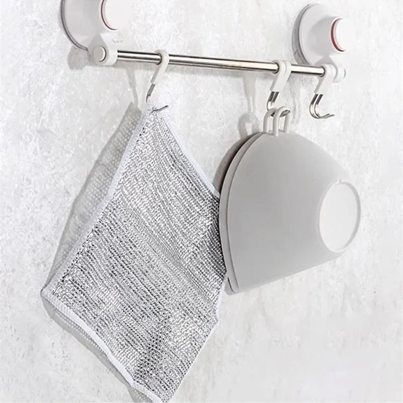 Nylon Mesh Dishcloth Set Safe for Nonstick Cookware Kitchen Cleaning Cloth Reusable Scouring Pad for Pots Pans Dishes Countertops