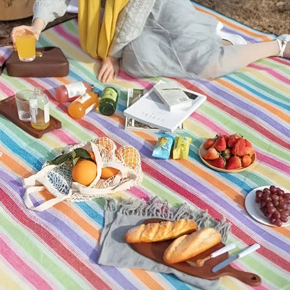 Couverture de pique-nique imperméable pour le camping, grande couverture de pique-nique imperméable avec dessus en acrylique doux, tapis de plage pliable