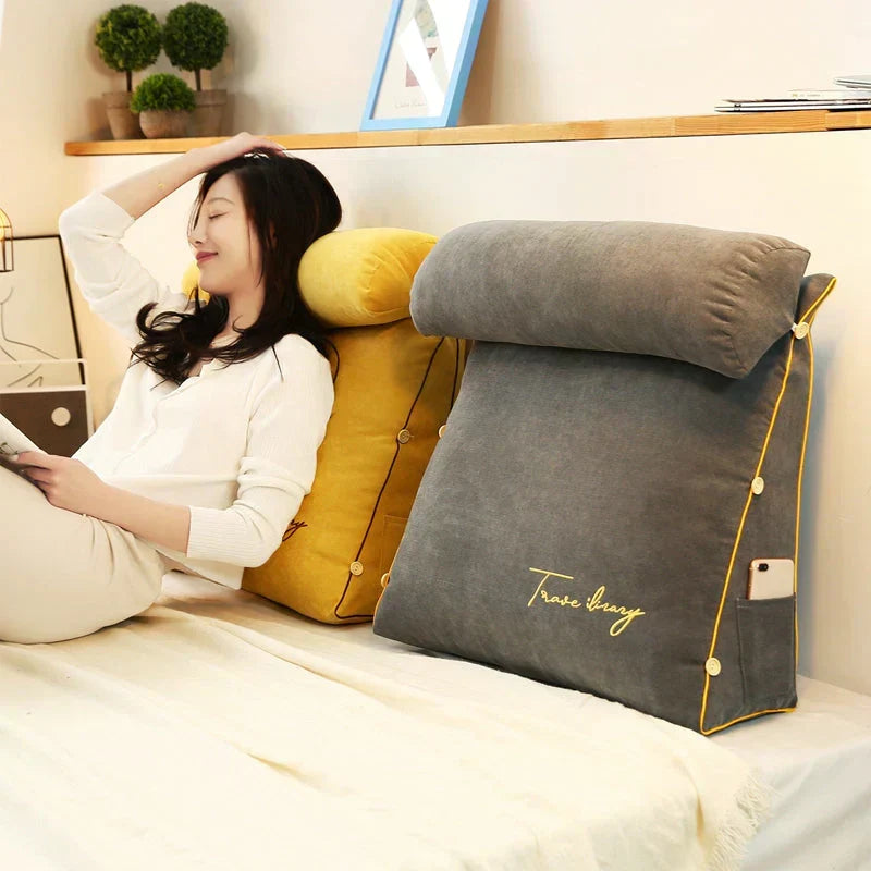 Coussin compensé pour lit avec soutien cervical réglable – 45,7 x 45,7 x 20,3 cm, coussin de dossier en élasthanne, oreiller de lecture ergonomique pour regarder la télévision sur canapé ou au lit