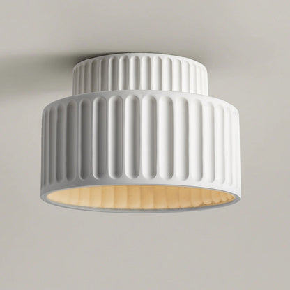 Plafonnier encastré en résine, douille E27, abat-jour texturé blanc pour cuisine, chambre, couloir, style moderne, minimaliste et scandinave à profil bas