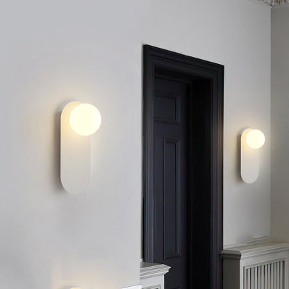 Glass Orb Wall Sconce with Metal Ring Bracket — Modern Single-Light Fixture for Bedroom, Hallway & Living Room — Hardwired G9 Base (Bulb