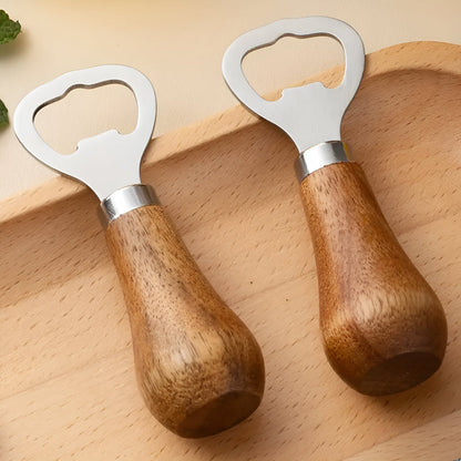 Aurelia Bottle Opener - Acacia Wood Handle, Stainless Steel Durable Design