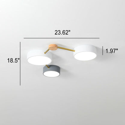Contemporary Ceiling Light with Natural Wood Accents & Integrated LED | Geometric Multi-Bar Design for Living Rooms, Bedrooms, Hallways