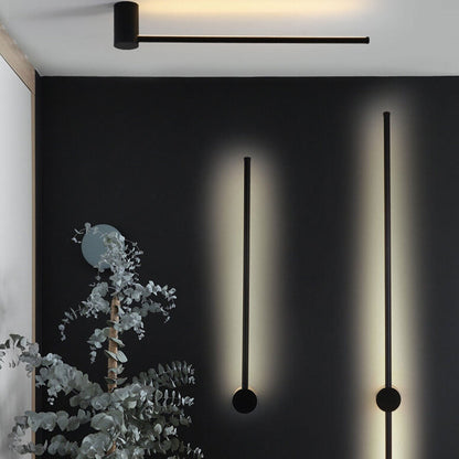Hardwired LED Sconce Black Aluminum 24 in Contemporary Hallway Bedroom Office Reading Light 600 Lumens Warm White Neutral Dimmable Modern Fi