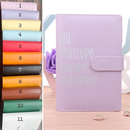 Cash Savings Tracker Organizer with 100 Labeled Pockets – Money Management Planner System – A5 Budget Book with Reusable Chart for