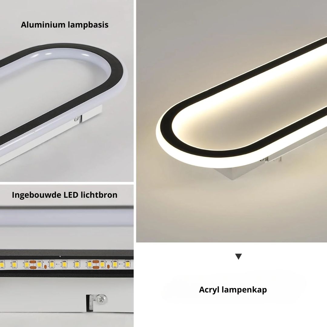 Plafonnier LED ovale extra-plat pour couloir, chambre, salon, cuisine, 12-24 pouces, température de couleur réglable, usage intérieur