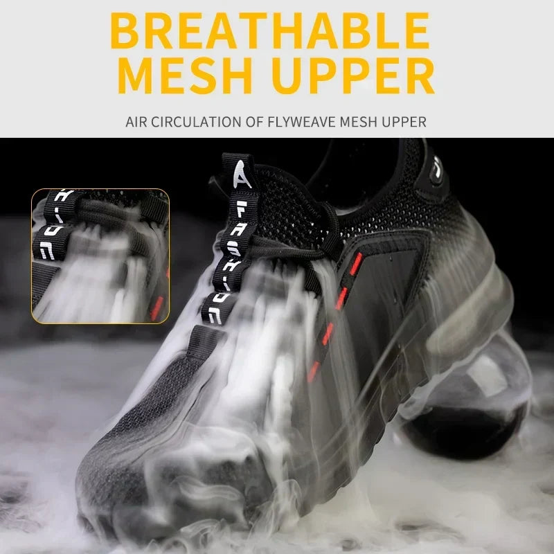 Steel Toe Work Shoes for Men & Women – Breathable Mesh Safety Sneakers with Slip-Resistant Sole & Puncture-Proof Protection for