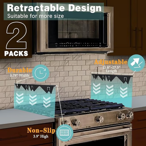 GapLock | Comble-vide pour cuisinière en acier inoxydable avec ajustement réglable | Installation facile pour une cuisine impeccable