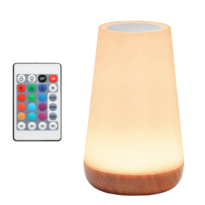 Cordless RGB Color-Changing Night Light with Remote Control – Touch Sensor LED Mood Lamp for Bedroom, Living Room & Nursery
