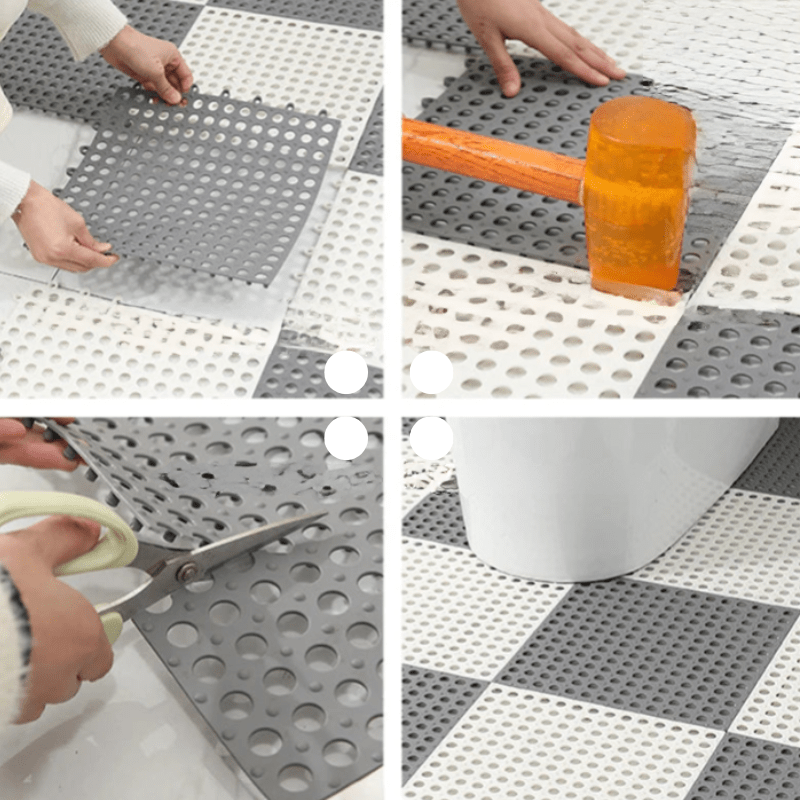 Interlocking Rubber Bathroom Tiles 12x12 inch Anti-Slip Waterproof Flooring for Wet Surfaces Shower Tub Entry Modular Safety Mats