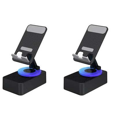 Rotating Wireless Speaker Phone Stand with 40mm Subwoofer & 360° Swivel for Smartphones & Tablets