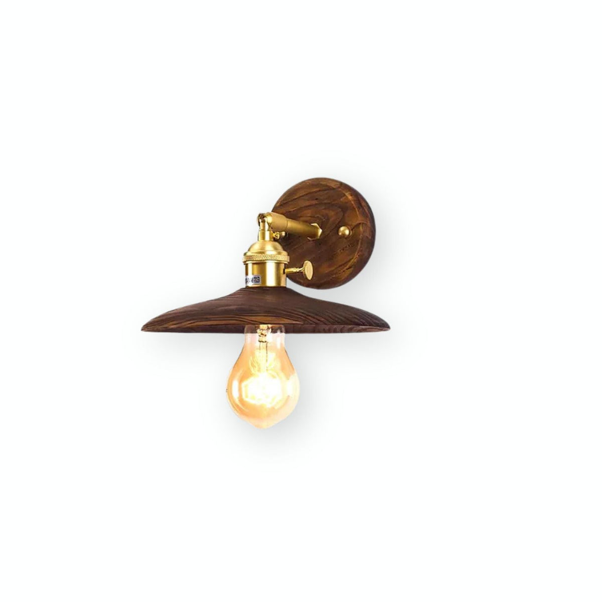 Applique murale arrondie en bois et métal, douille E27, éclairage d'accentuation minimaliste de 8 pouces pour chambre, entrée, hall, couloir, luminaire organique moderne, usage intérieur